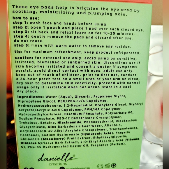 🌺Danielle Creations Hydrating Eye Mask Pads With Hyaluronic Acid - Picture 5 of 5